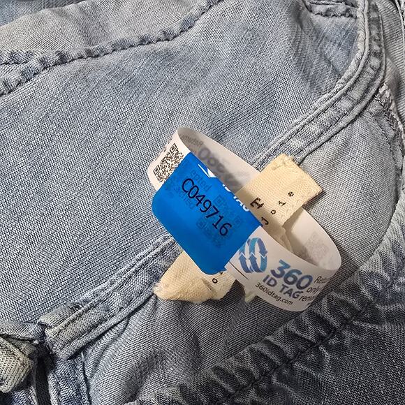 SOFT Soft Joie Blue Jean Style Knee Length Dress Key Hole Back 3/4 Sleeve Medium - Picture 7 of 7